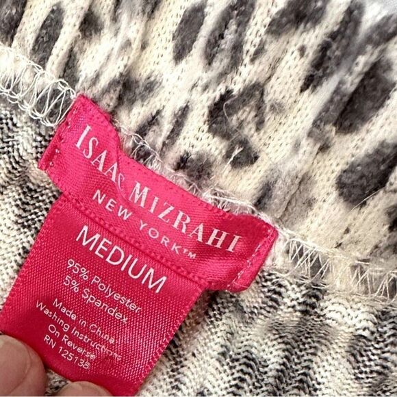 Isaac Mizrahi Pajama Lounge Pants Animal Print Ribbed Knit M - Picture 4 of 5